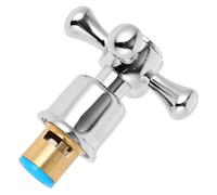 SEWACC Victorian Style Faucet Knob Handle Replacement Hot Cold Cross Head Tap Handle Kit for Basin and Kitchen Sink High Grade Brass Metal with Plated Finish Shower Faucet Random Color