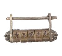 SEWACC Vintage Antique Zinc Alloy Combination Padlock with Chinese Characters Portable Retro Jewelry Box Lock for Suitcase Gift Box Cabinet Rust Resistant Decorative Password Lock