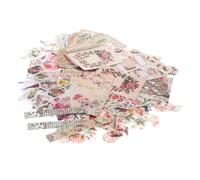 SEWACC Vintage Botanical DIY Scrapbook Stickers for Journaling and Photo Albums Floral Patterned Decorative Paper Kit for Hand Account Crafts and Travel Scrapbooking Safe Material
