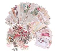 SEWACC Vintage Botanical Scrapbook Stickers Paper Kit for DIY Hand Account Decoration Floral Pattern Album Craft Materials for Journaling Making and Home Embellishment