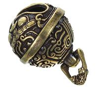 SEWACC Vintage Brass Bell Keychain Pendant Durable Decorative Ornament for Key Rings Bags and DIY Crafts Unique Fortune Decor Accessory with Elegant Design