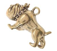 SEWACC Vintage Brass Bulldog Keychain Charm DIY Animal Pendant Retro Hanging Ornament Unique Decoration for Bags Crafts Symbol of Strength and Courage Durable Design