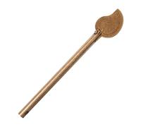 SEWACC Vintage Brass Cabinet Key with Leaf-Shaped Barrel Bolt Locking Pin Antique Style Door Lock for Chinese Furniture and Cabinet Doors Easy to Replace and Decorative