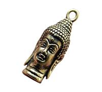 SEWACC Vintage Buddha Head Key Pendant Creative Copper Keychain Charm Elegant Brassware Decor for Bags and DIY Jewelry Durable and Stylish Key Decoration for Buddha Ornament Lovers