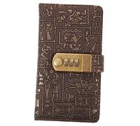 SEWACC Vintage Style Planning Notebook with Lock, Imitation Leather Cover and Thick Paper, Business Notebook for Work and Writing A Diary, Secure and Portable Notepad for Students