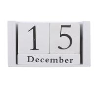 SEWACC Vintage Wooden Perpetual Calendar Block Reusable Month Date Display for Desk Home Sturdy Wood with Smooth Finish Space Saving Desktop Decor for Office and Study