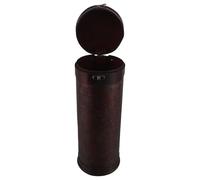 SEWACC Vintage Wooden Round Wine Box with 6903 Grape Pattern Retro Cylinder Wine Bottle Storage Case and Household Packing Inner Diameter 9.3cm