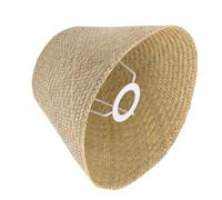 SEWACC Vintage Woven Table Lamp Shade Handmade Straw Light Cover with Boho Seagrass Design Decorative Lamp Shade for Desk Floor and Candle Holder Lighting Rustic Home Accent