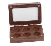 SEWACC Watercolor Palette Paint Box Featuring Mixing Tray Included Made of Black Walnut Portable Mini Wooden with Lid for Travel and Painting Artists
