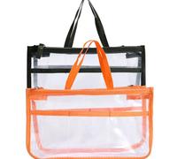 SEWACC Waterproof Portable Eva Cosmetic Organizer Makeup Case Orange Travel Toiletry Storage Bag for Business Trip and Car