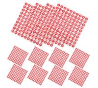 SEWACC Waterproof Round Number Stickers 100 Sheets Self-Adhesive Digital Labels for Clothing Storage and Organization Red Background White Numbers 10mm Size