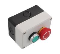 SEWACC Weatherproof Plastic Push Button Switch Box with Start and Stop Rotary Button 2-hole Momentary Control Station, Impact Resistant Emergency Stop Switch for Industrial Gate Opener