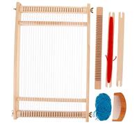 SEWACC Weaving Tool Promotes Creativity and Critical Thinking Handloom Wooden Loom Large Size DIY Basswood Assorted Colour Random Color for Children Craft Activities