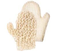 SEWACC Whole Sisal Hemp Exfoliating Gloves Bath Foaming Mittens 2pcs Beige Soft and Sturdy to Create Rich and Thick Foams for Bathing Suitable for Unisex Adults Shower Use