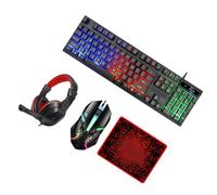 SEWACC Wired Gaming Keyboard Mouse Headset and Mouse Pad with Ergonomic Design Rgb Backlight for Laptop Office and Gaming Use