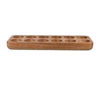 SEWACC Wood Egg Holder Tray 12-hole Acacia Wood Kitchen Egg Container Countertop Storage Plate for Home and Organization