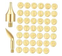 SEWACC Woodburning Letter Number Symbol Tips High Temperature Resistant Pyrography Tool Heads for Wood DIY Woodburning Lettering Kit Interchangeable Heat Resistant Heads for Woodworking