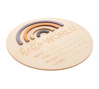 SEWACC Wooden Baby Monthly Milestone Cards with Writeable Surface for Recording Memorable Moments, Assorted Colour Photo Prop and Hospital Newborn Name Announcement Sign