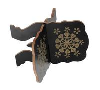 SEWACC Wooden Bible Stand Black Detachable Book Holder with Pattern Design, Portable Prayer Book Display Shelf for Home, Office, School, and Church Reading