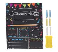 SEWACC Wooden Double Sided Chalkboard Sign for First Day School with Chalks and Eraser Smooth Edges Kindergarten Chalkboard for Home Decoration and Photo Prop Reusable School Random Color