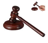 SEWACC Wooden Judge Gavel with Block Portable Auction Hammer for Lawyer Court Use Solid Wood Construction Clear Loud Sound Compact Lightweight Design for Easy Carrying and Storage