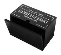 SEWACC Wooden Laundry Dryer Sheet Holder with Lid Flip Lid Minimalist Elegant Black Laundry Room Organizer Storage Box Resists Deformation Versatile Usage