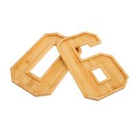 SEWACC Wooden Number 60 Serving Tray Set 2 Pieces Large Capacity | Fillable charcuterie board for fruit and snacks, multi use for birthday or anniversary decor, wood with unique shape