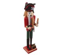 SEWACC Wooden Pirate Nutcracker Soldier Figurine Halloween with Stable Base