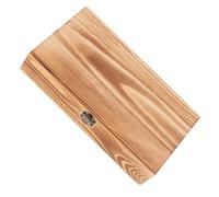 SEWACC Wooden Storage Box Hinged Lid for Jewelry Keepsakes Recipe Cards Unfinished Rectangular Container for Office Home Organization