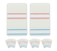 SEWACC Writable Pet Sticky Index Tabs, Multicoloured Page Marker Labels with Blue and Red Stripes, 50 Pieces Per Set, 10 Sets for Book Annotation and Office Organization