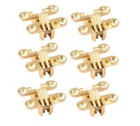 SEWACC Zinc Alloy Hidden Hinges Folding Self-Supporting Hardware for Cabinet Doors and Folding Tables Sturdy Gold Finish Professional Furniture Parts 6pcs