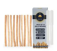 Sewak Al Noor Pack of 10 Miswak Sticks for Teeth with Holder - Vacuum Sealed Natural Flavored Chew Sticks for Humans - Natural Toothbrush for Teeth Whitening, Oral Health & Fresh Breath || Pack of 10