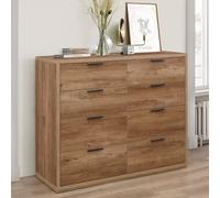 seward wooden chest of 8 drawers in rustic oak