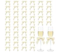 Sewdudely 50 Pack Twist Tie Bows 2.75 Inch, Elegant Yellow Ribbon Bows for Gift Wrapping, DIY Crafts, Party Decorations, Baby Shower, Birthday, Wedding Decor