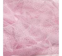 Sewdudely 60" Light Pink Tulle Glitter Shiny Silver Sequins Fabric by The yard for Bridal,Wedding,Party Decoration,Tulle Dress,Costume,Gift Wrapping,DIY Crafts,3 Yards