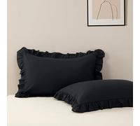 Sewdudely King Pillow Cases Set of 2, 20x36 Inch, Black Lace, Soft Breathable Microfiber, Non-Shrinking, Envelope Closure, Shabby Chic