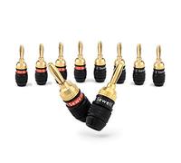 Sewell Deadbolt Banana Plugs 5-Pairs, Gold Plated Speaker Plugs, Quick Connect