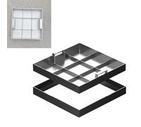 Sewer Access Hatch with Telescopic Handle, Flush Mount Frame for Pathways, Yards & Sidewalks, 60x60cm (24x24in) Design, Ideal for Easy Maintenance