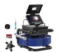 Sewer Camer with Large HD Monitor, Self-leveling 512Hz Signal, 30m Plumbing Tool, Drain Inspection Camera with 12PCS LED Light Waterproof IP68 for Industrial Homeowners, Duct Chimney Sewer Inspection