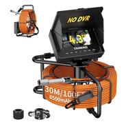 Sewer Camera 100FT/30M Borescope Pipe Inspection Endoscope Camera with Light 12 LEDs 4.3" IPS Screen 22MM Plumbing Snake 8500Mah Battery (30M NO DVR Function)