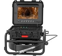 Sewer Camera Self-Leveling, Sanyipace Drain Camera with 512Hz Transmitter, Meter Counter, Pipe Inspection Cámara with Microphone Speaker DVR Recorder, 32GB TF Card, 50M/165FT