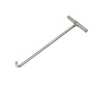 Sewer Drain Cover Crowbar Silver Manhole Cover/Drain Grate Hook, 14.9/26.7/34.6/46 Inch Roller Shutter Door Lifter, Heavy-Duty Single Hook End(8mm,118cm/46.4in)