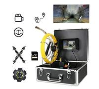 Sewer Inspection Camera, 7-Inch DVR Monitor, 20M Pipe Inspection with Meter Counter, Automatic Leveling for Pipeline Inspections, 30M Length