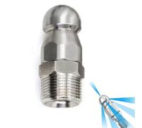 Sewer Jetter Nozzle Stainless Steel Pressure Washer Hose 1 Front 3 Back or 1 Front 6 Back Holes Pack of Multiple Sizes(1 Hole in Front/6 Holes in Back M22mm*14mm,2pcs)