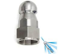 Sewer Jetter Nozzle Stainless Steel Pressure Washer Hose 1 Front 3 Back or 1 Front 6 Back Holes Pack of Multiple Sizes(1 Hole in Front/3 Holes in Back Inner Diameter 22mm,2pcs)