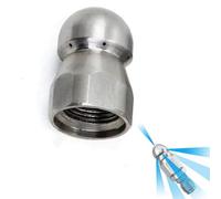 Sewer Jetter Nozzle Stainless Steel Pressure Washer Hose 1 Front 3 Back or 1 Front 6 Back Holes Pack of Multiple Sizes(1 Hole in Front/3 Holes in Back Internal Thread 1/4,2pcs)
