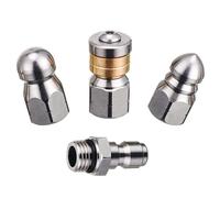 Sewer Nozzle Kit - 4 Stainless Steel Pressure Washer Nozzles | Portable Industrial Pipe Cleaning Tool - High Pressure Sewer Cleaner for Pipeline