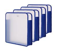 seweu 4 Piece Scrapbook Paper Storage Paper Storage Organizer Transparent Scrapbook for 12X12 Paper,Scrapbook,Photos,Crafts Blue