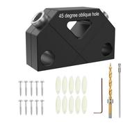 seweu 45° Angle Drill Guide Jig Aluminum Dowel Jig Kit Woodworking Joint Angle Tool for Angled Dowel Joint(A 8.0 Set) Easy Install