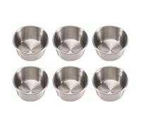 seweu 6Pcs 2 Oz Stainless Steel Dipping Sauce Cup, Mini Dip Bowls, Reusable Metal Condiment Cups Ramekins Containers Easy to Use (Silver)